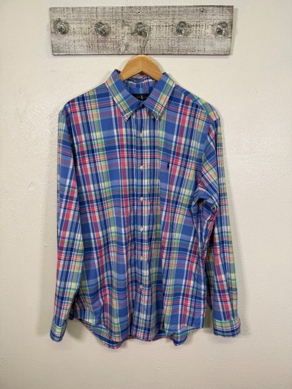 Ralph Lauren Mens Classic Fit Plaid Performance Shirt Long Sleeve Multicolor L